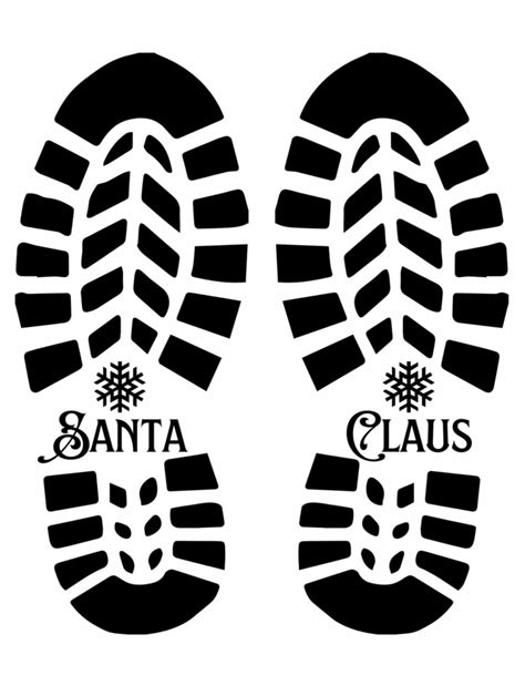 Santa Footprint Stencil Printable