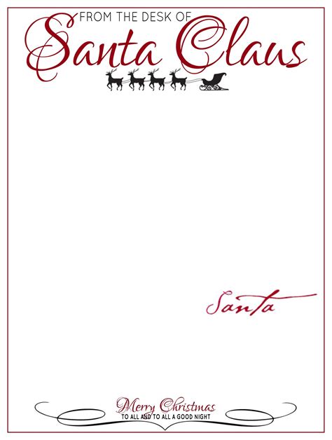 Santa Letterhead Template 1