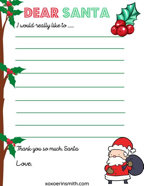 Santa Wish List Printable