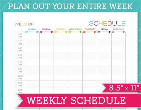 Schedule Template Printable