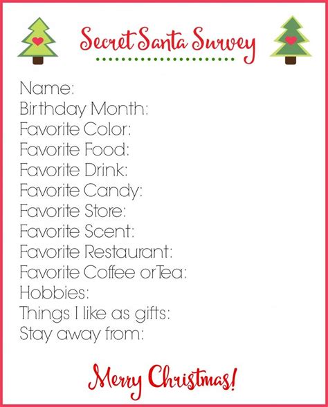 Secret Santa Printable Template Benefits