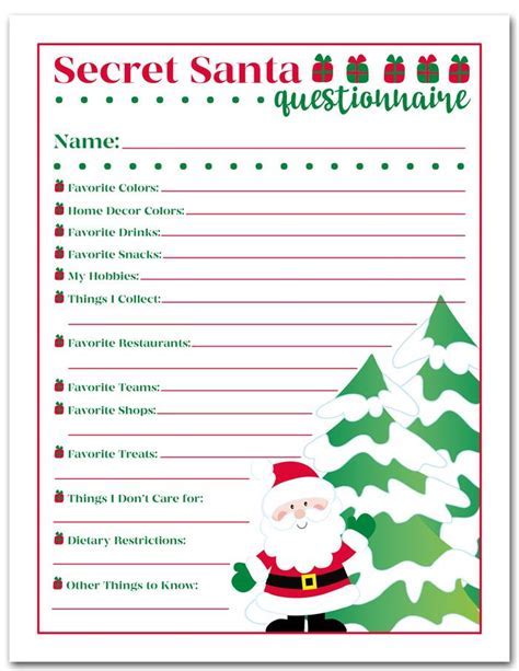 Benefits of Secret Santa Printables