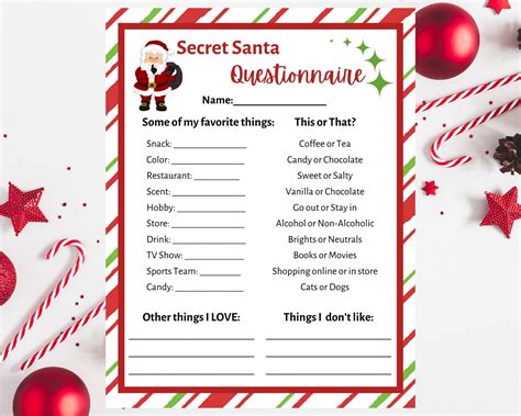 5 Secret Santa Printables Collection