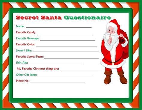 Secret Santa Template Examples