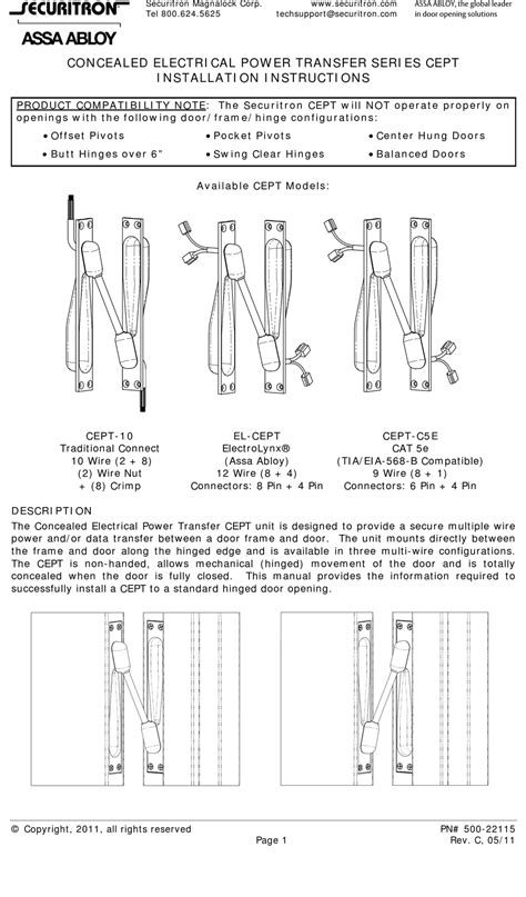 Securitron El-Cept Template Components