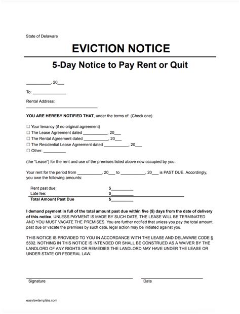 Steps to Serve an Eviction Notice in Delaware