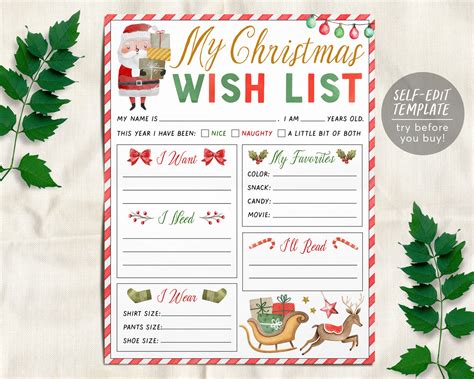 Tips for Sharing Christmas Wishlist Template