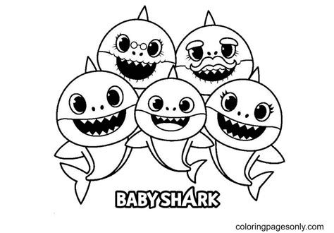 Shark Family Coloring Pages