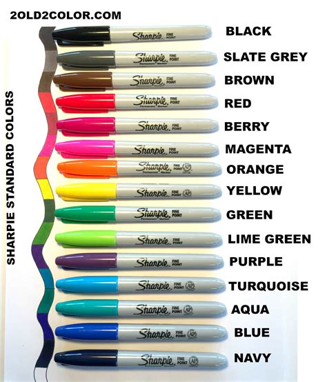 Sharpie Color Charts Usage