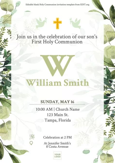 Simple First Communion Template Design