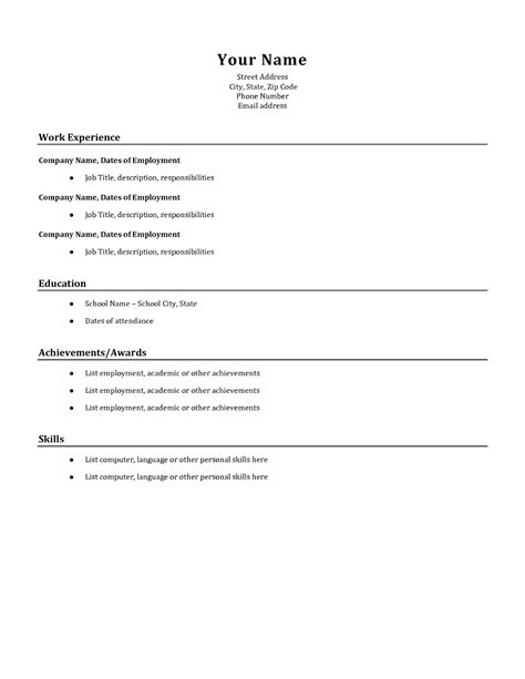 Simple Resume Template