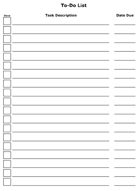 Simple To Do List Template