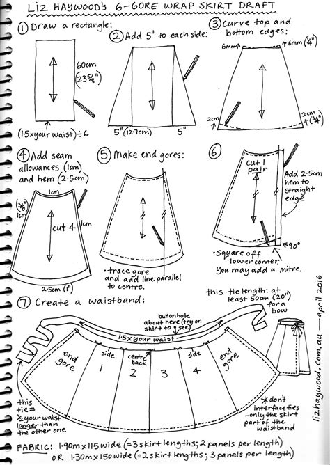 Skirt templates for sewing