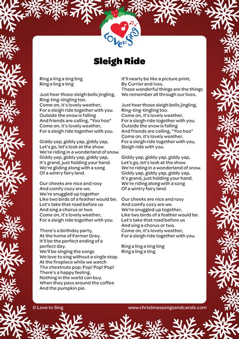 Sleigh Ride Lyrics