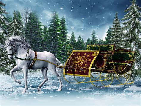 Sleigh Ride Winter Scene