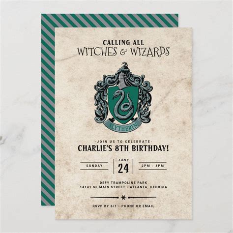 Slytherin Invitations