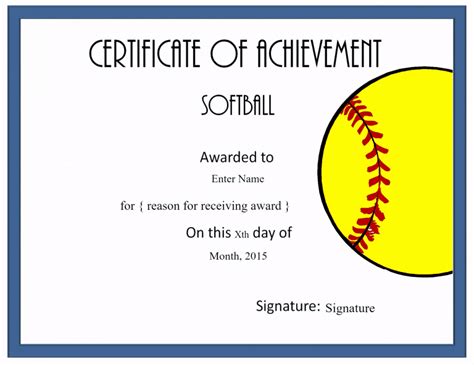 Softball Certs for Players