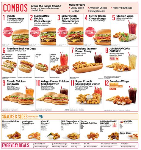 Sonic Drive-In Menu Items