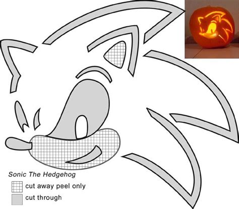 Sonic Hedgehog Pumpkin Stencils