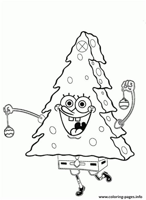 Spongebob Christmas Tree Coloring Page