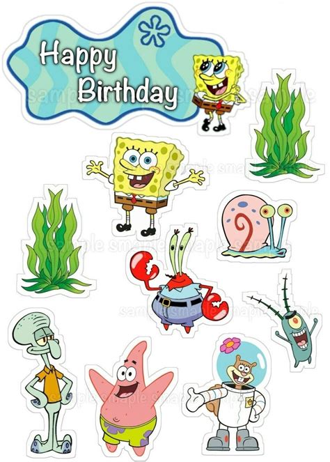 Description of Spongebob Edible Image Toppers