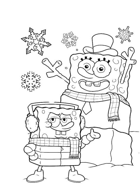 Spongebob Snowman Coloring Page