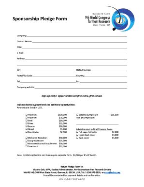 Sponsorship Pledge Forms