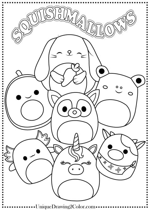 Coloring pages for Squishmallow collectors