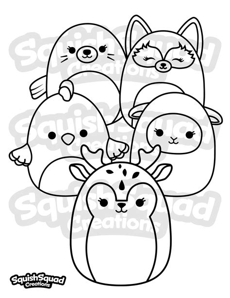 Coloring pages of Squishmallow pets