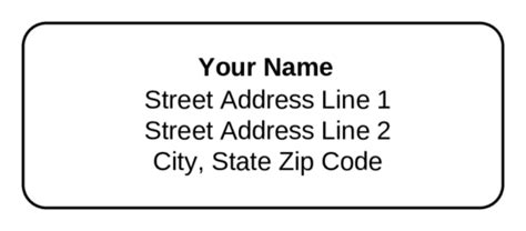 Description of Standard Address Label