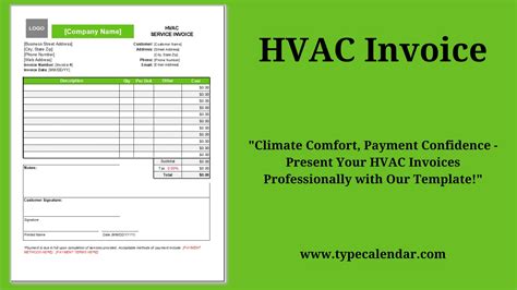 Standard HVAC Invoice Template