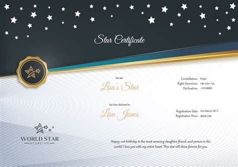 Star Registration Certificate