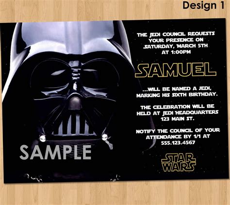 Star Wars Invitation Template Design 1