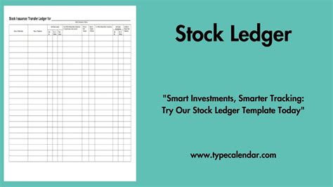 Stock Transfer Ledger Template Excel