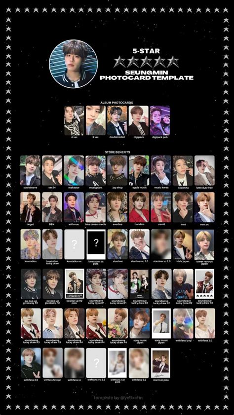 Stray Kids 5 Star Photocard Template