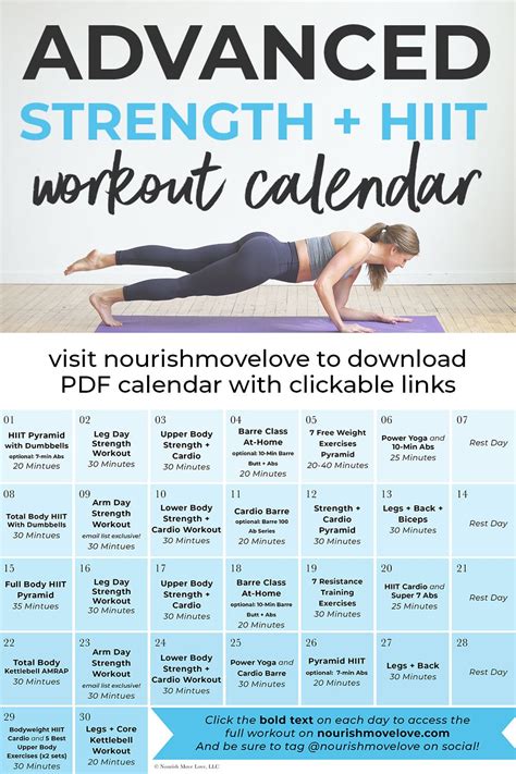 Strength Training Workout Calendar