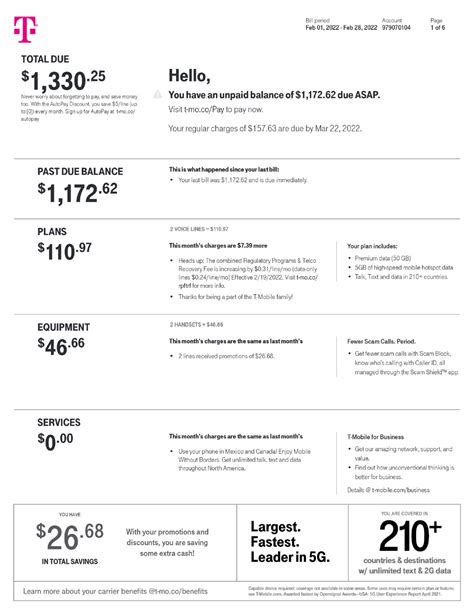 Description of T Mobile Bill