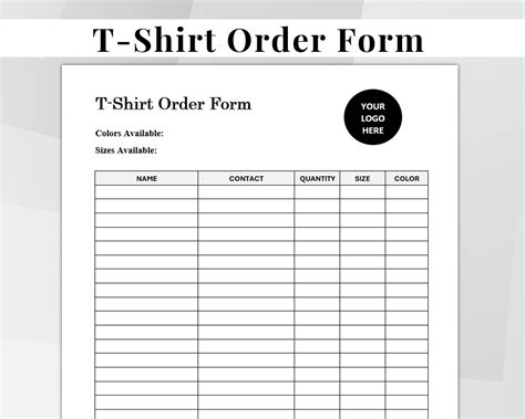 T-Shirt Order Templates Advantages