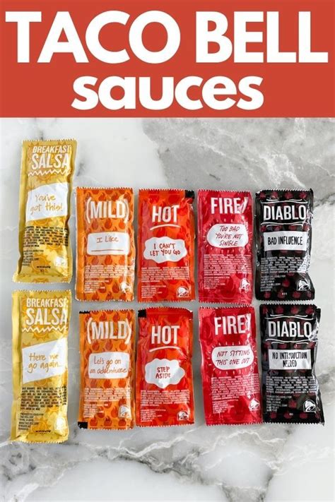 Taco Bell Sauce Packet Flavors