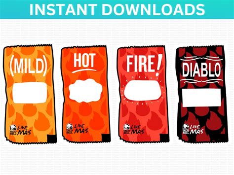 Taco Bell Sauce Packet Templates