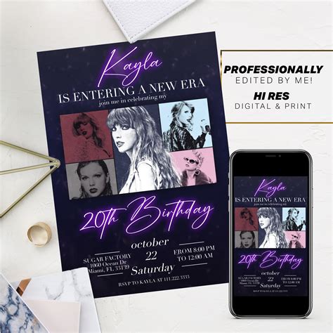 Taylor Swift Party Invitations