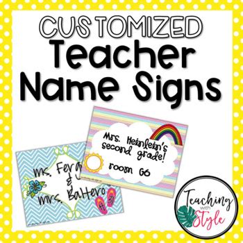 Example of a Teacher Name Sign