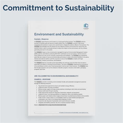 Template 2: Commitment to Sustainability