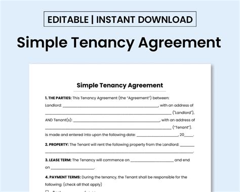 Tenancy Agreement Template