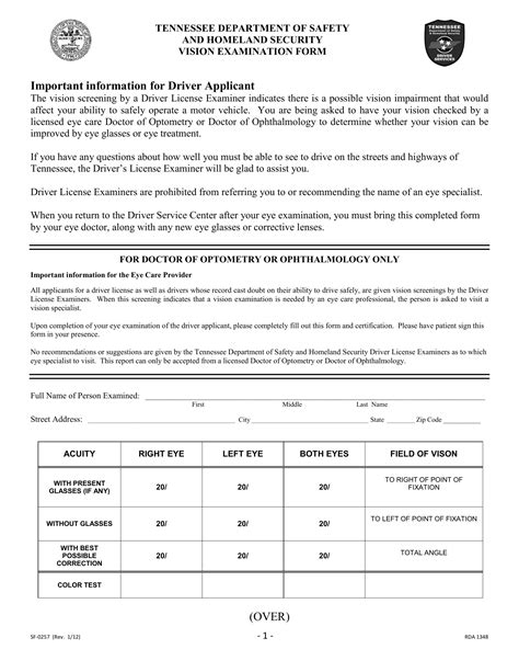 Tennessee Drivers License Forms