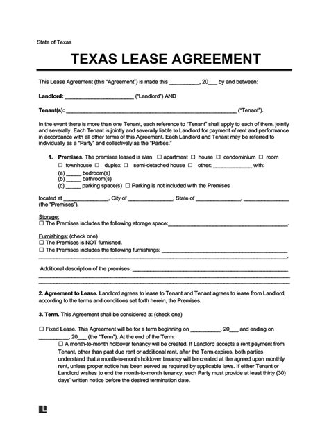 Texas Lease Law