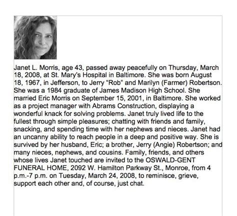 Thiele-Cooper Obituary Example 1