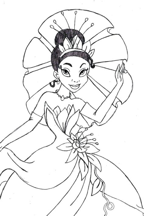 Tiana coloring pages PDF