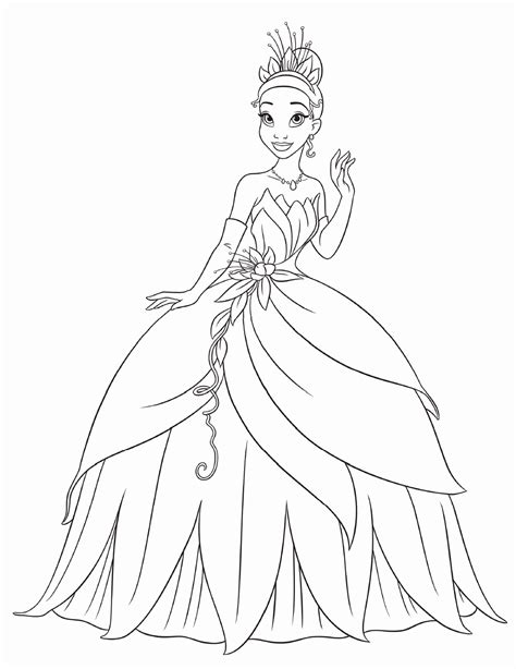 Tiana coloring pages for girls