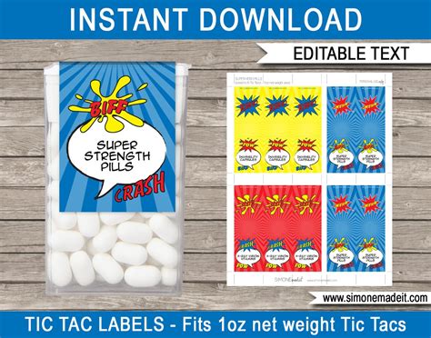 Tic Tac Labels for Files